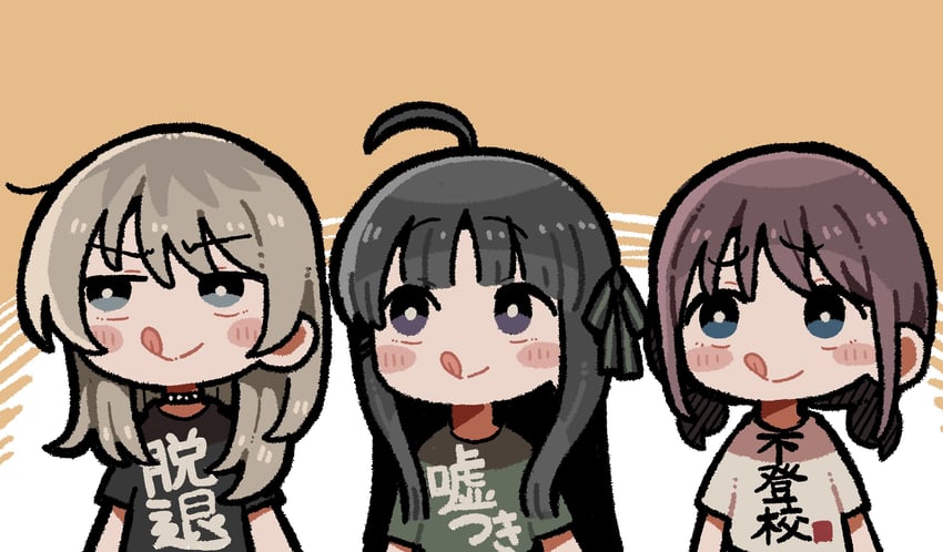 iseri nina, kawaragi momoka, and awa subaru (girls band cry) drawn by henyomen