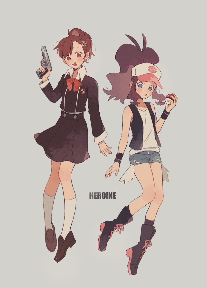 hilda and shiomi kotone (pokemon and 4 more) drawn by hime_(himetya105)
