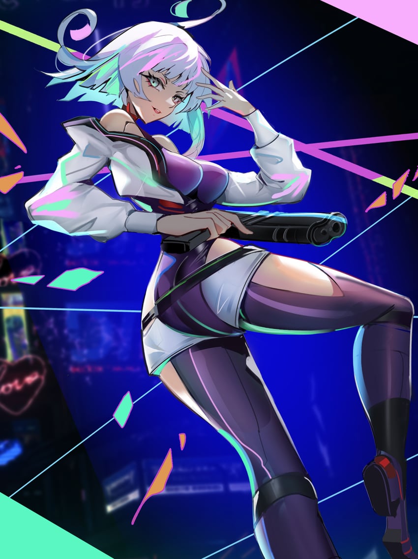 lucy (cyberpunk and 1 more) drawn by kuroha_(rockluo213)
