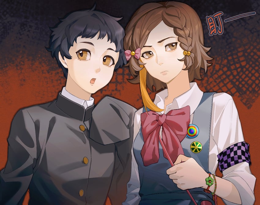 makishima haru and kamoshida chikamochi (raging loop) drawn by hupo_hui_(1033556956)