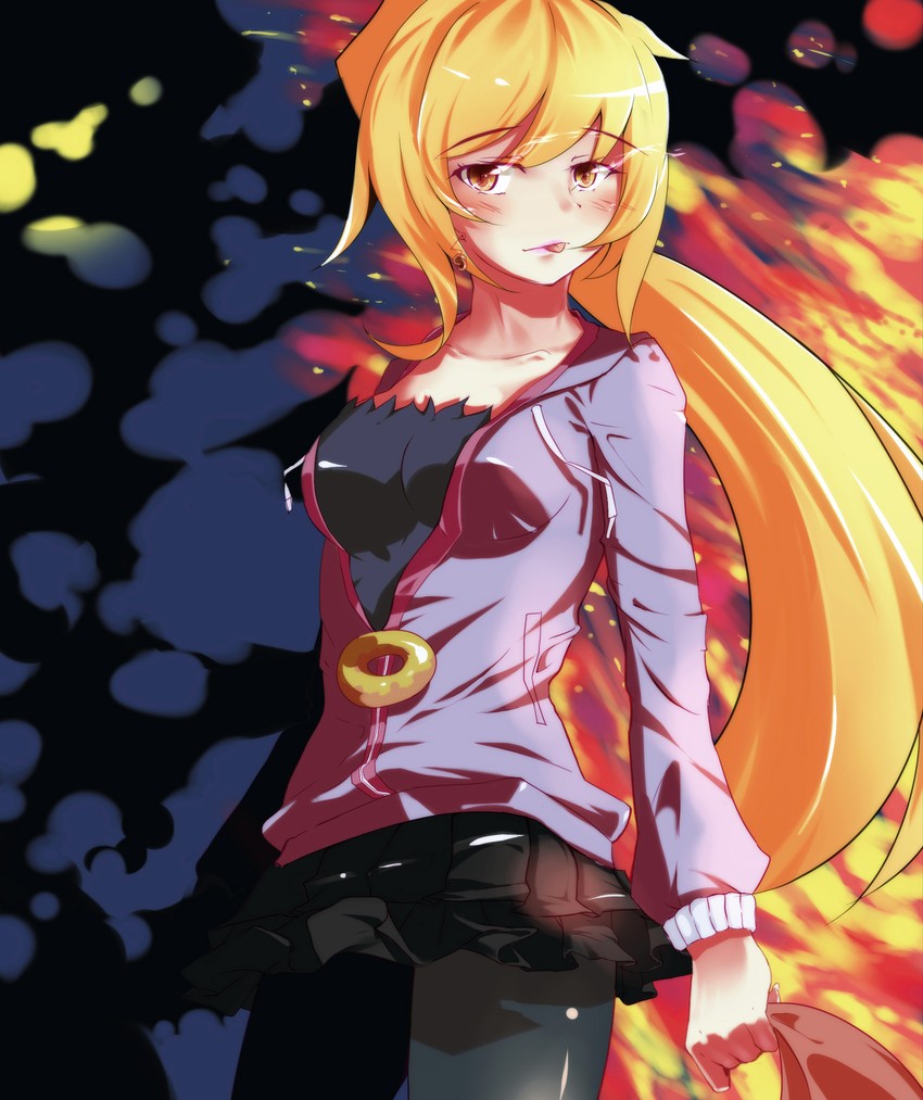 oshino shinobu (monogatari and 1 more) drawn by lostinbluess
