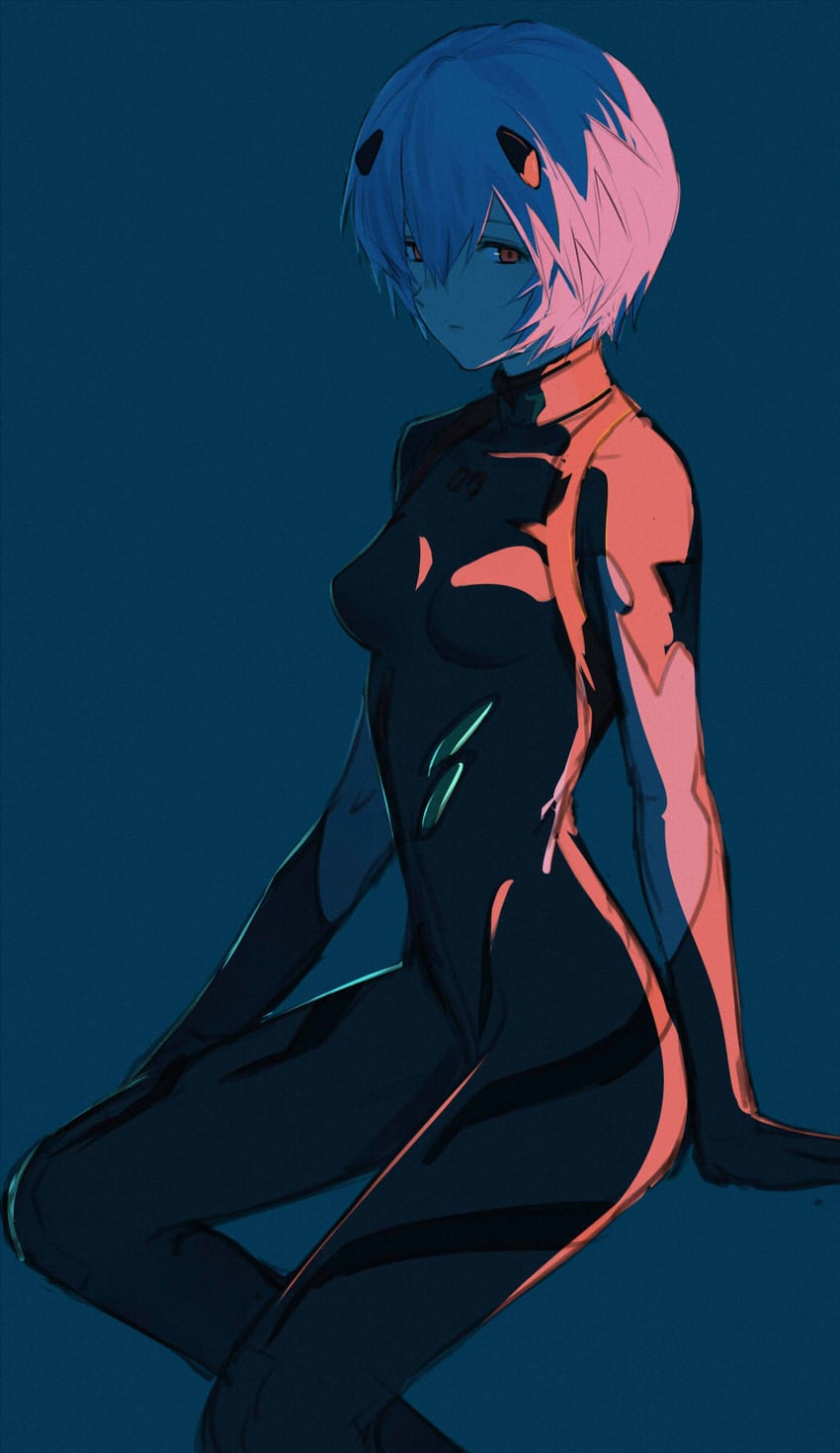 ayanami rei (neon genesis evangelion and 2 more) drawn by isshiki_(ffmania7)