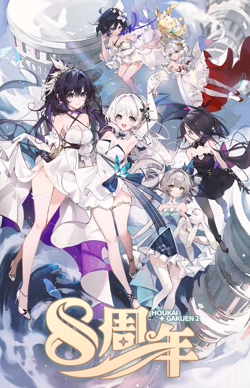 kiana kaslana, raiden mei, bronya zaychik, seele vollerei, theresa apocalypse, and 2 more (honkai and 1 more) drawn by taiz22