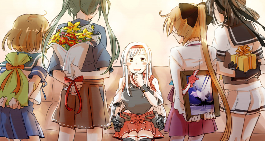 zuikaku, shoukaku, akigumo, oboro, and akizuki (kantai collection) drawn by shakeda_mamoshirou