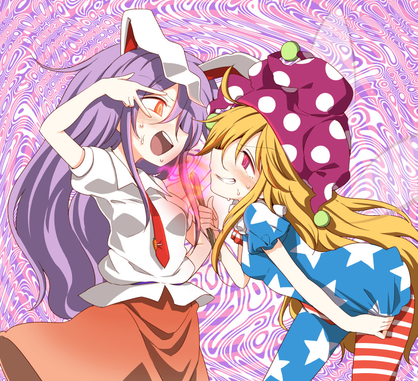 reisen udongein inaba and clownpiece (touhou) drawn by harusame_(unmei_no_ikasumi)
