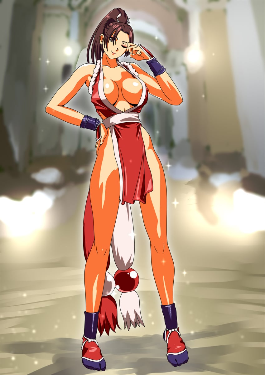 shiranui mai (the king of fighters and 1 more) drawn by iehay