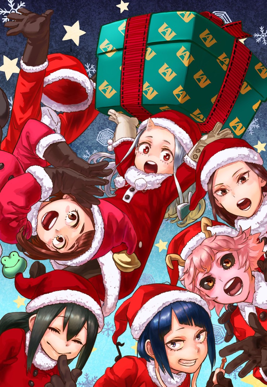 uraraka ochaco, asui tsuyu, yaoyorozu momo, ashido mina, jiro kyoka, and 2 more (boku no hero academia) drawn by yomoyama_yotabanashi