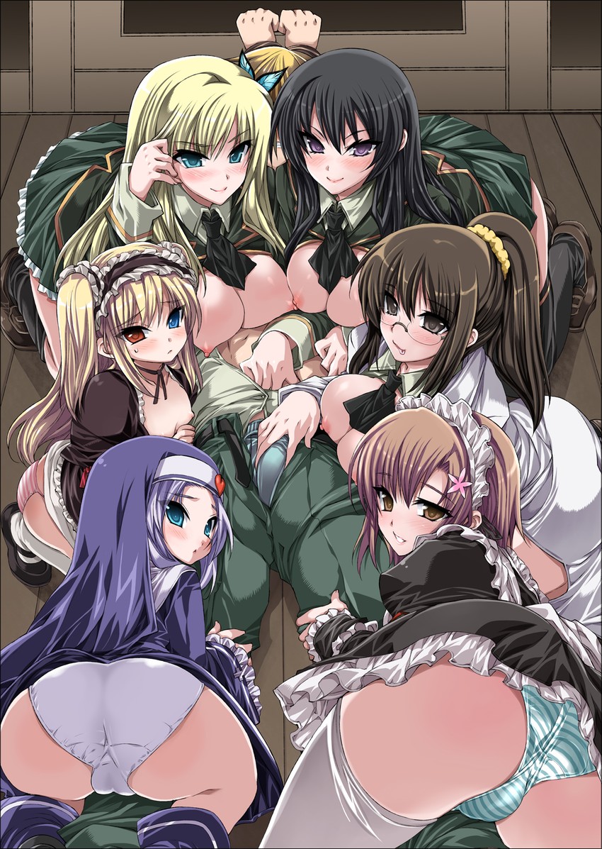 kashiwazaki sena, hasegawa kobato, mikazuki yozora, takayama maria, shiguma rika, and 2 more (boku wa tomodachi ga sukunai) drawn by shinano_yura