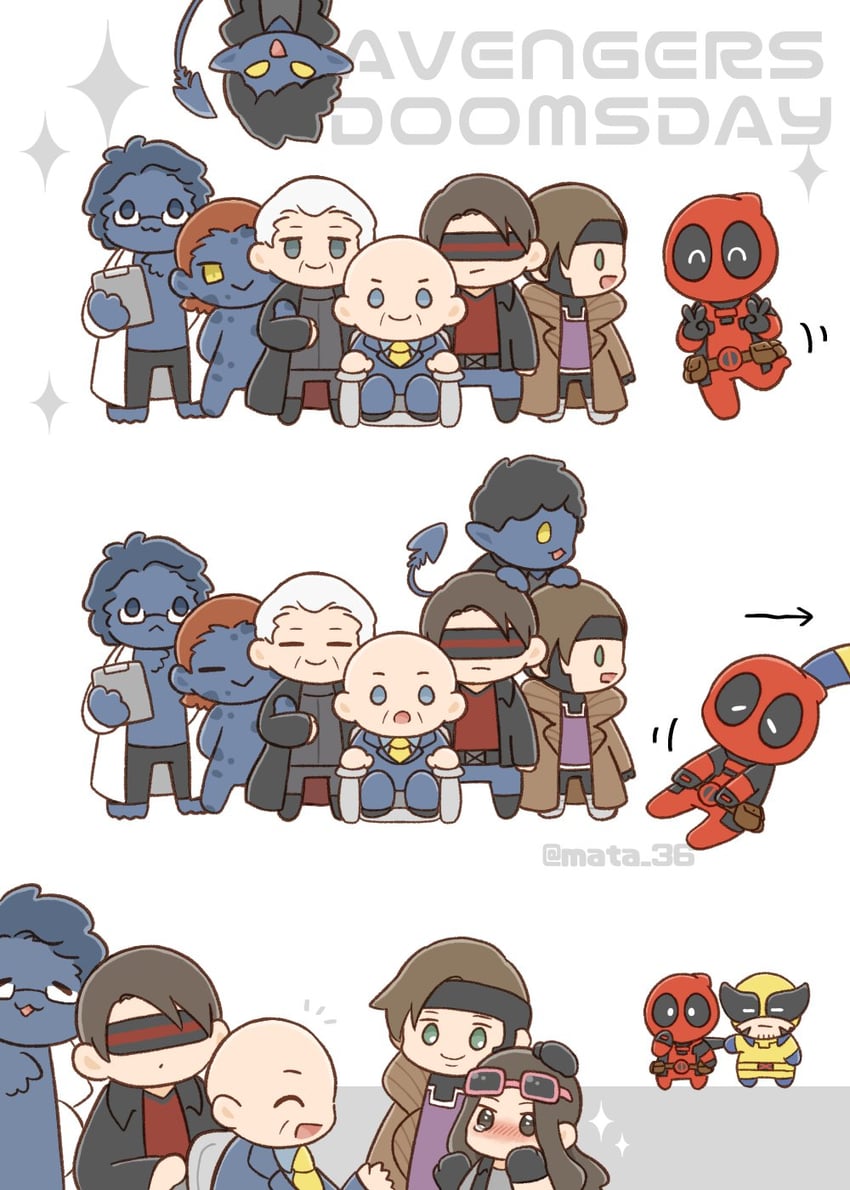 wolverine, deadpool, x-23, cyclops, gambit, and 5 more (marvel and 4 more) drawn by mata_36