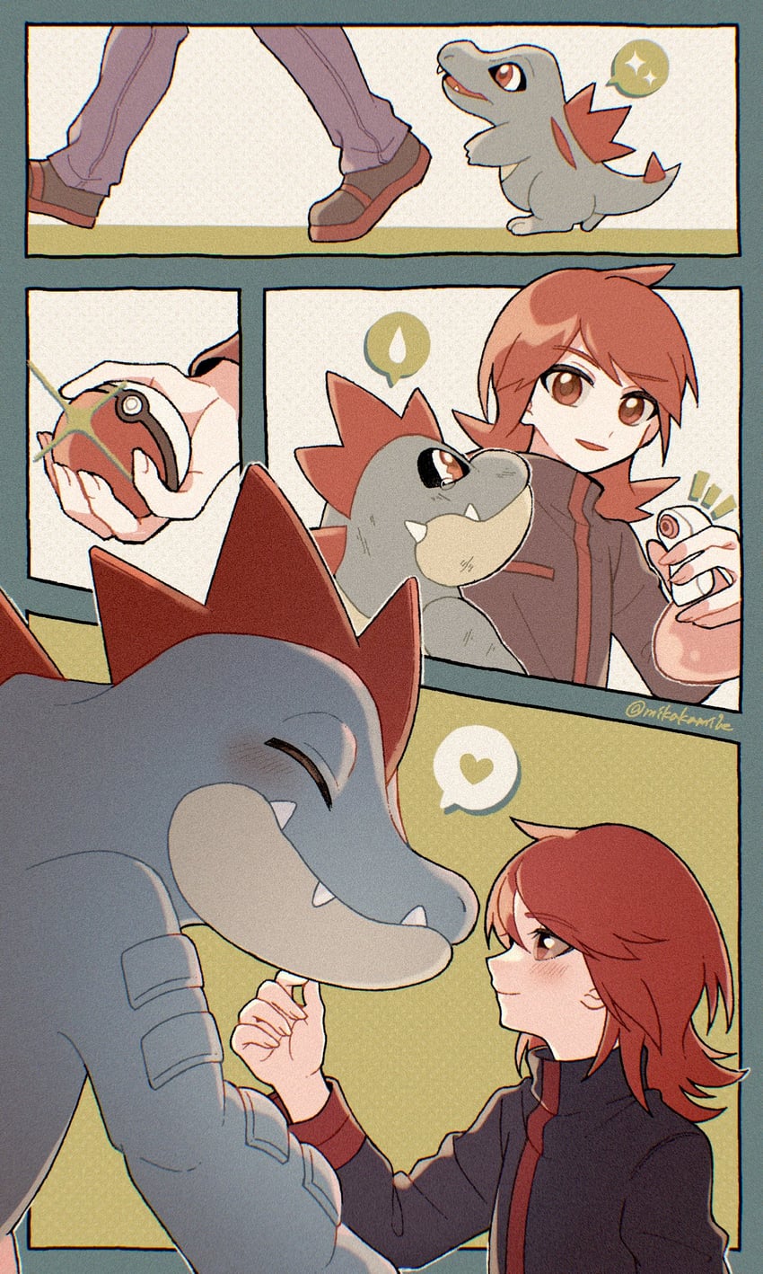 silver, totodile, feraligatr, and croconaw (pokemon and 1 more) drawn by mikakami1e