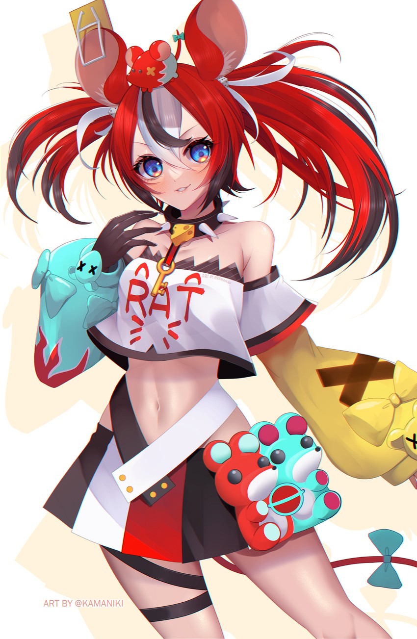 hakos baelz and mr. squeaks (hololive and 1 more) drawn by kamaniki