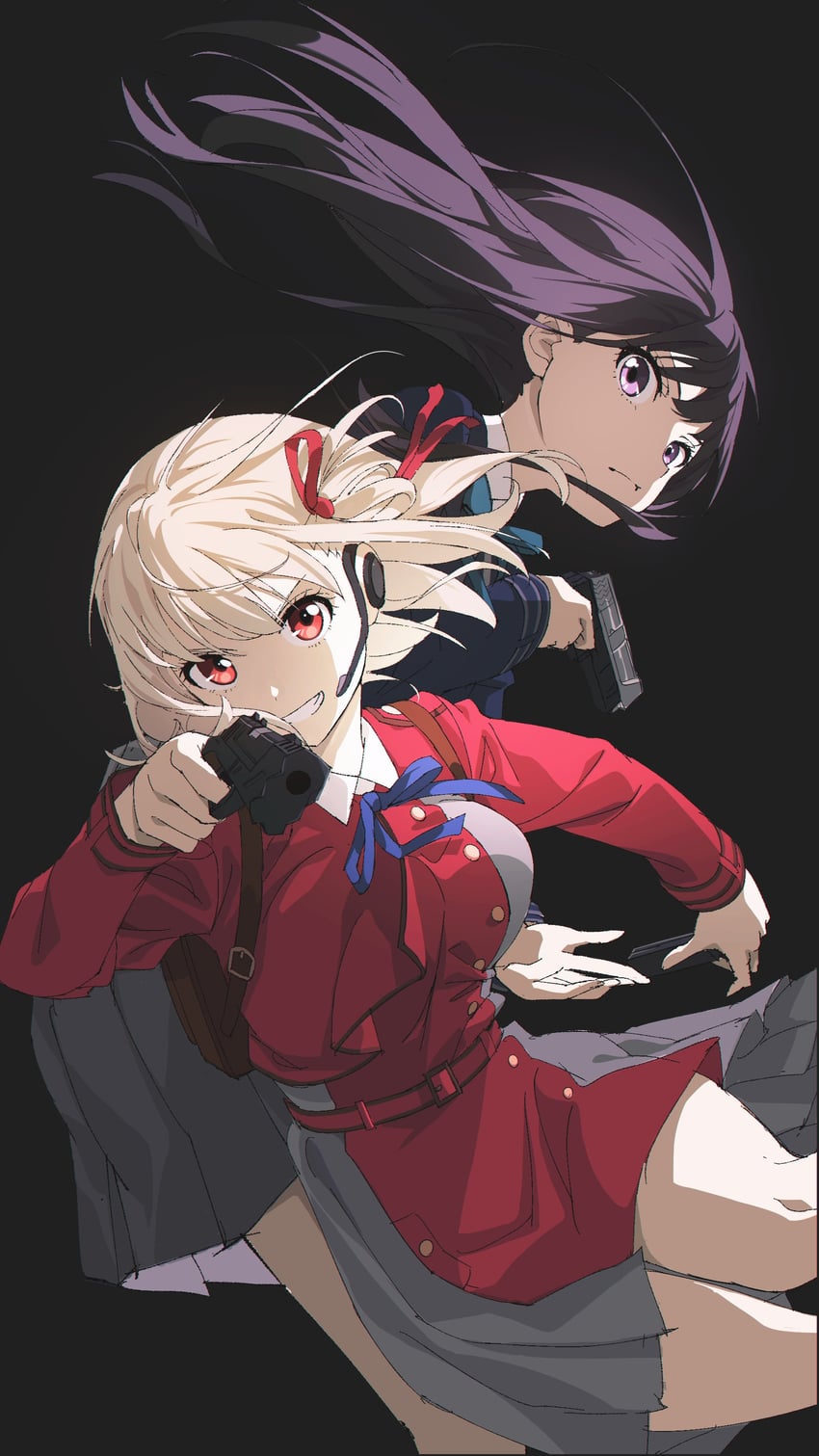 nishikigi chisato and inoue takina (lycoris recoil) drawn by nobusawa_osamu