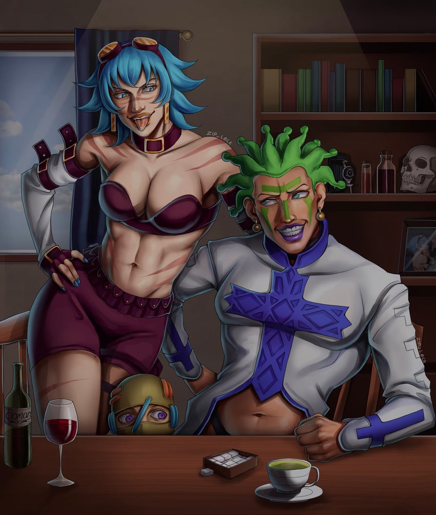 cioccolata, secco, and oasis (original and 2 more) drawn by zip_lock05