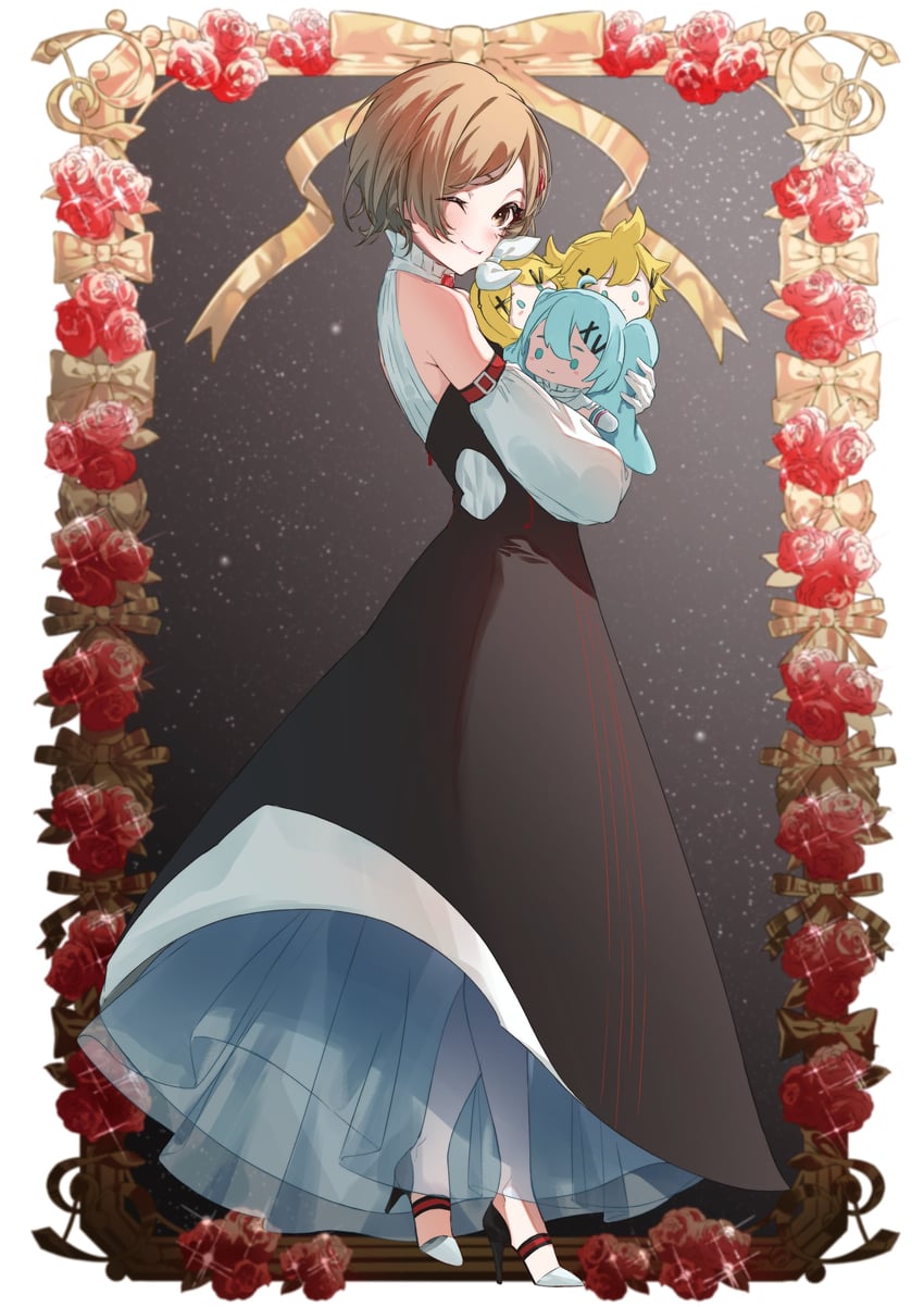hatsune miku, kagamine rin, kagamine len, and meiko (vocaloid and 1 more) drawn by azusa_(azunyan12)