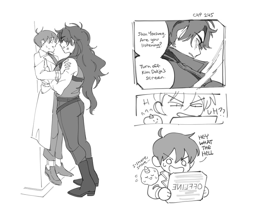 kim dokja, yoo joonghyuk, and biyoo (omniscient reader's viewpoint) drawn by evercelle