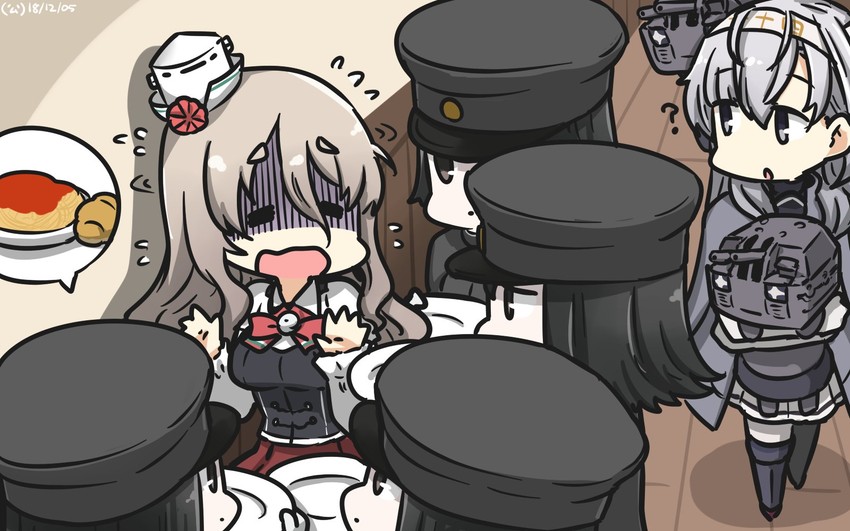 akitsu maru, pola, suzutsuki, akitsu maru kai, and chou-10cm-hou-chan (kantai collection) drawn by hamu_koutarou