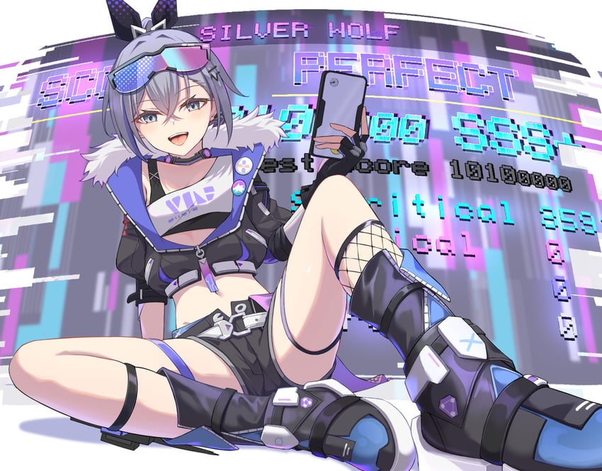 silver wolf (honkai and 1 more) drawn by ray_726
