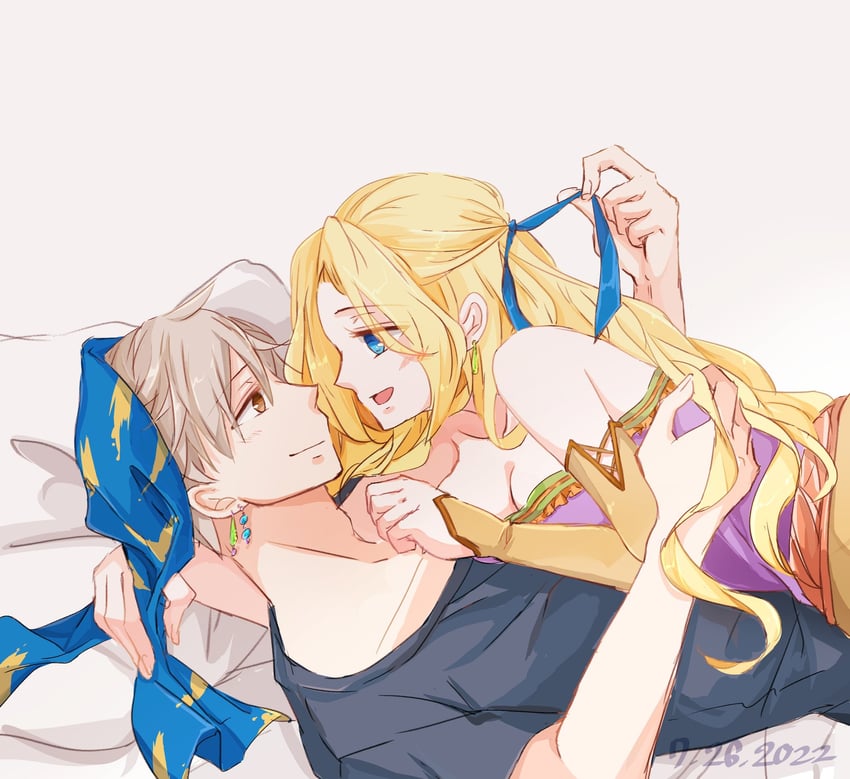 celes chere and locke cole (final fantasy and 1 more) drawn by ginshachi