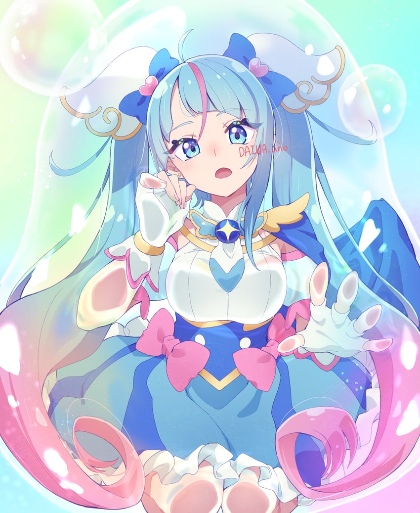 sora harewataru and cure sky (precure and 1 more) drawn by daiwa_uho