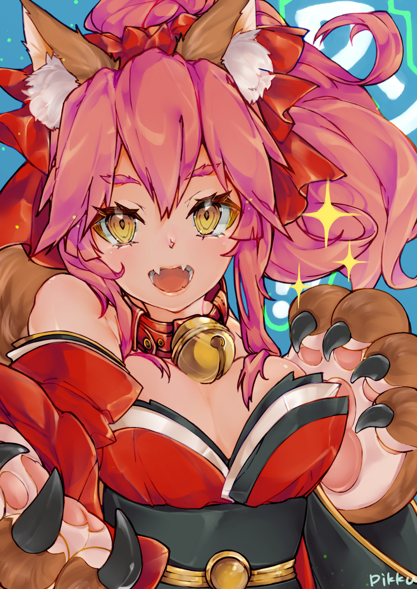tamamo and tamamo cat (fate and 1 more) drawn by pikkumyy