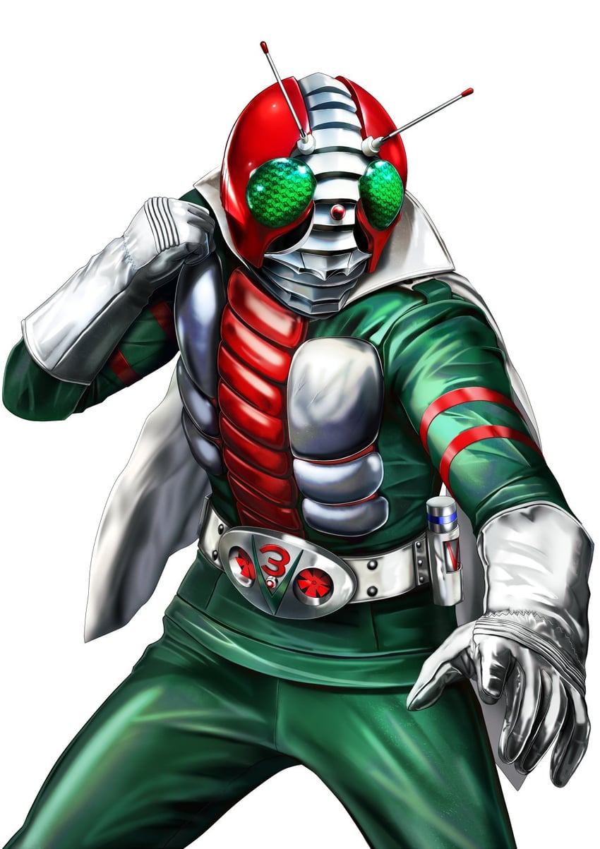 kamen rider v3 (kamen rider and 1 more) drawn by masukudo_(hamamoto_hikaru)
