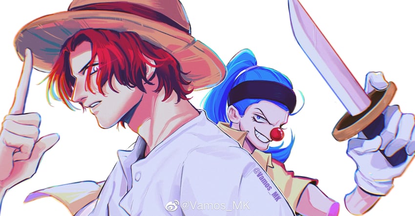 shanks and buggy the clown (one piece) drawn by vamos_mk
