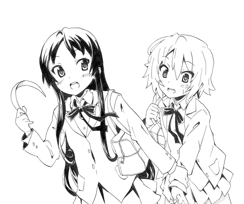akiyama mio and tainaka ritsu (k-on!) drawn by nome_(nnoommee)