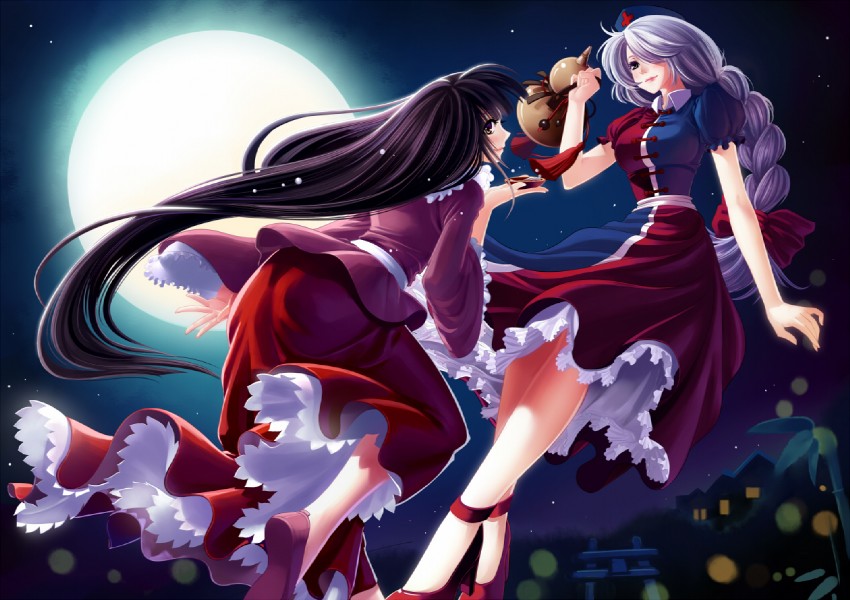 houraisan kaguya and yagokoro eirin (touhou) drawn by pass_(suyaky)