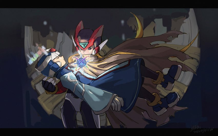 zero, x, zero(z), and cyber elf x (mega man and 2 more) drawn by xzhou341