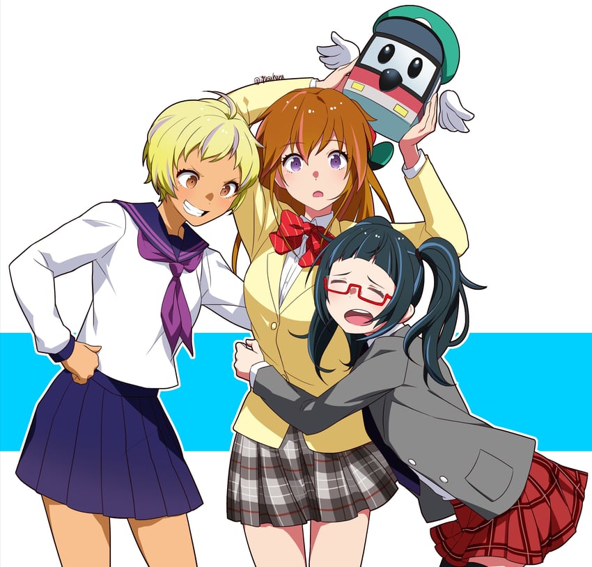 uzumasa moe, ono misa, miyako-kun, and matsuga saki (kyoto municipal subway and 1 more) drawn by igusaharu