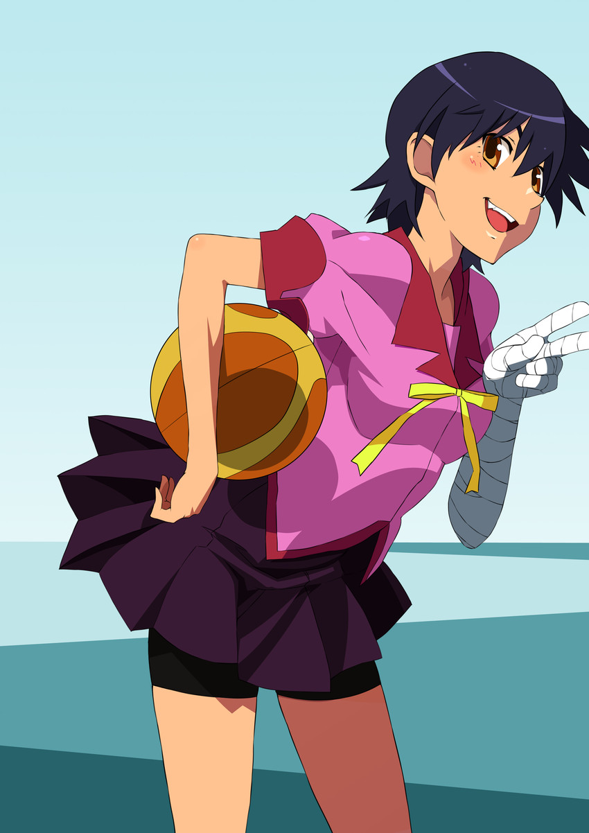kanbaru suruga (monogatari and 1 more) drawn by kitsune_(hibikilla)