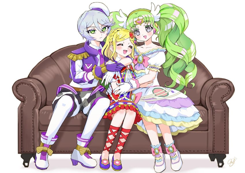 falulu, shikyoin hibiki, and midorikaze fuwari (pretty series and 1 more) drawn by mdr_onj1807