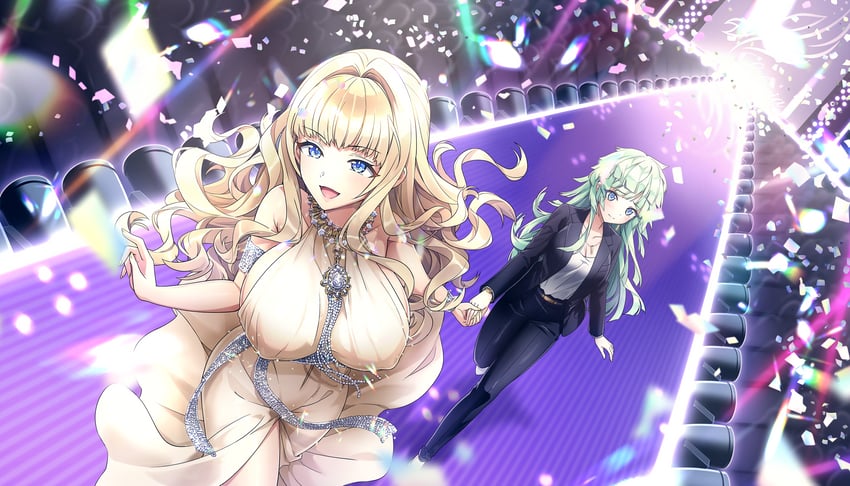 kirahoshi kanna and selena lewis (dolphin wave) drawn by ootomo_takuji