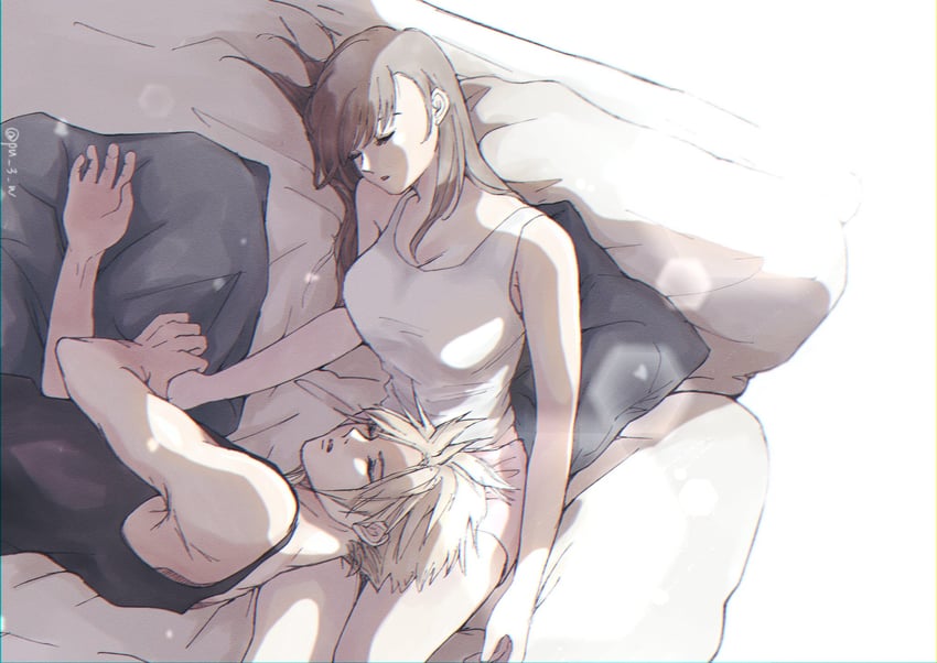 tifa lockhart and cloud strife (final fantasy and 1 more) drawn by pumi