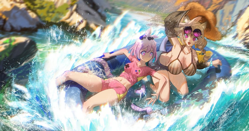 utage and kirara (arknights) drawn by qingyunzi