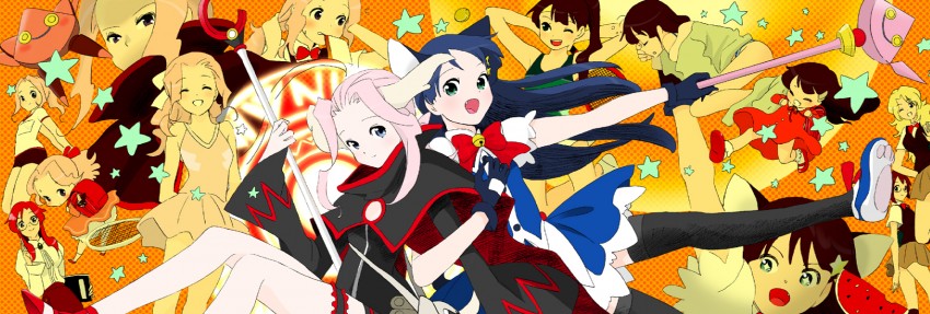 yoko littner, darry adai, kiyal bachika, kinon bachika, kiyoh bachika, and 2 more (tengen toppa gurren lagann and 1 more) drawn by haruta_(h-oh)