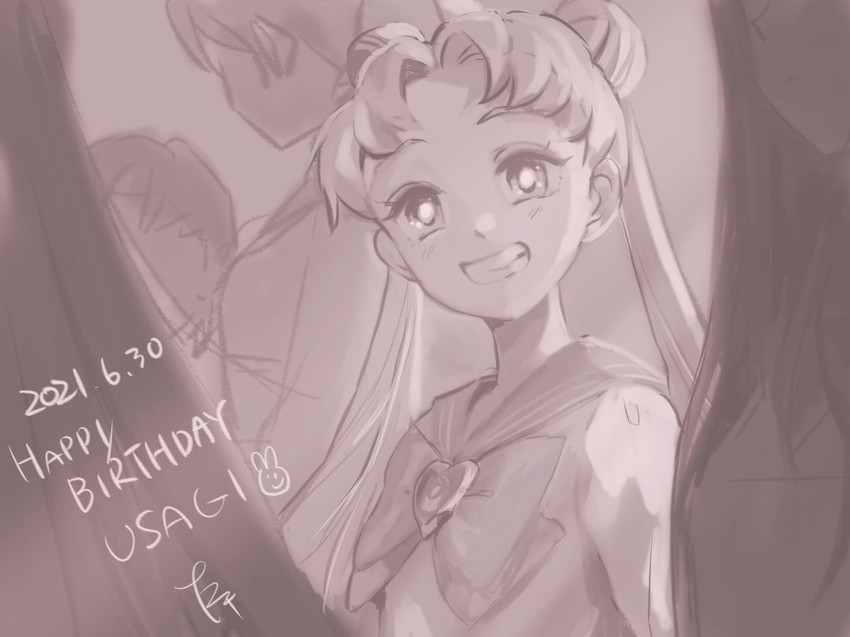 tsukino usagi (bishoujo senshi sailor moon) drawn by puchi_(wamsnzs)