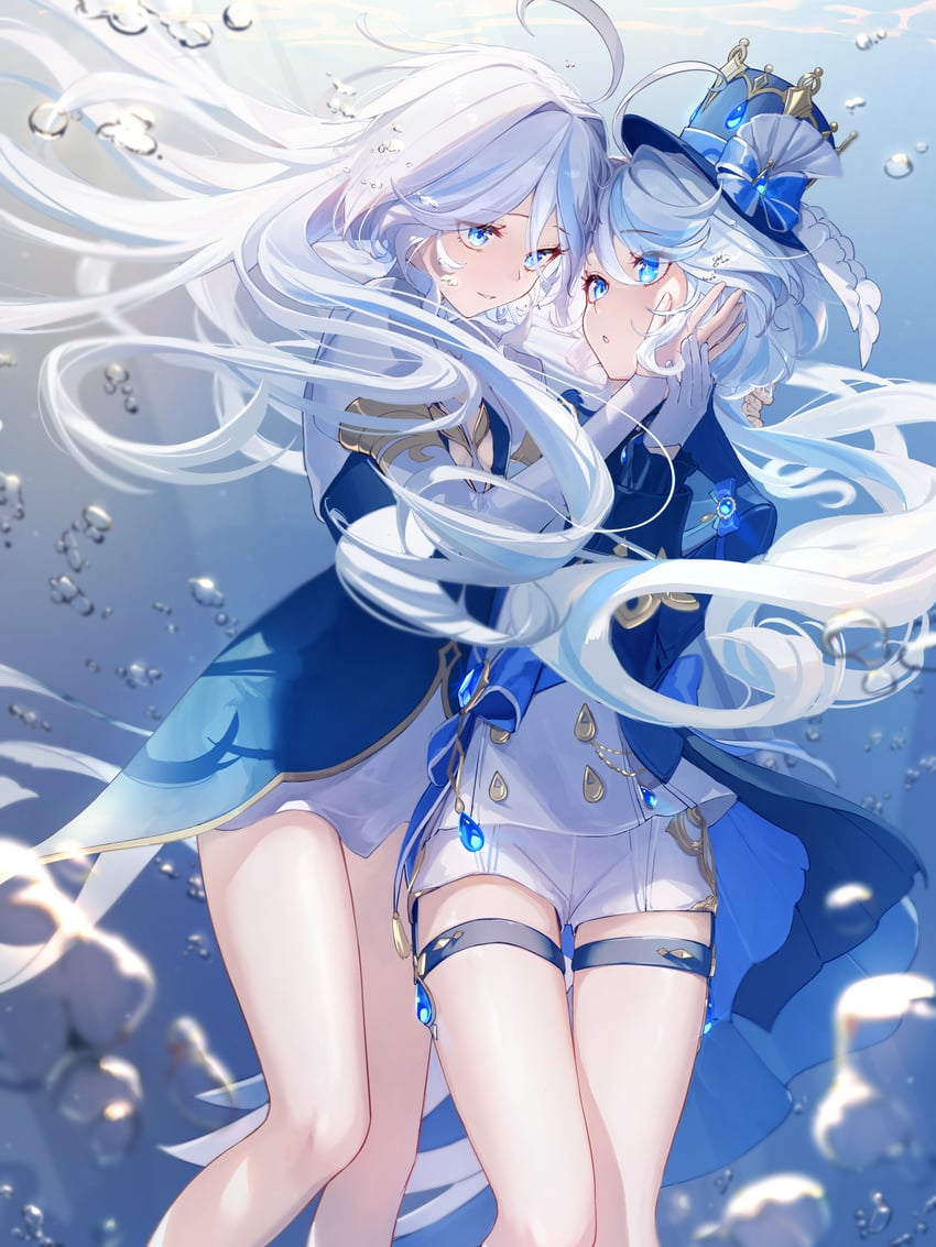 furina and focalors (genshin impact) drawn by imasaki_kei