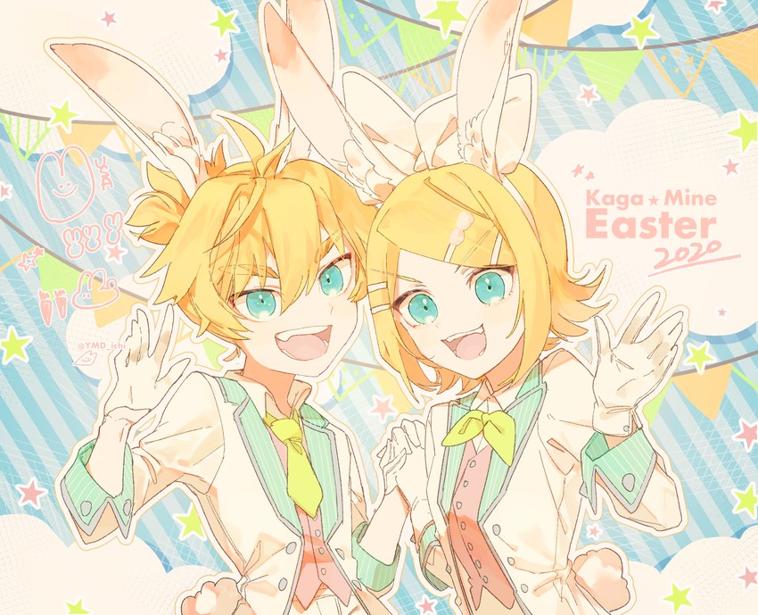 kagamine rin and kagamine len (vocaloid) drawn by yamada_ichi