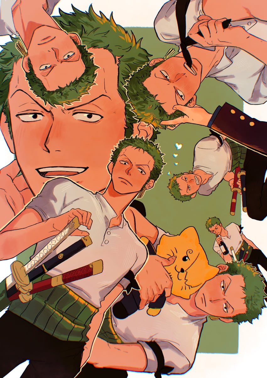 roronoa zoro and sanji (one piece) drawn by jennyandloiryan