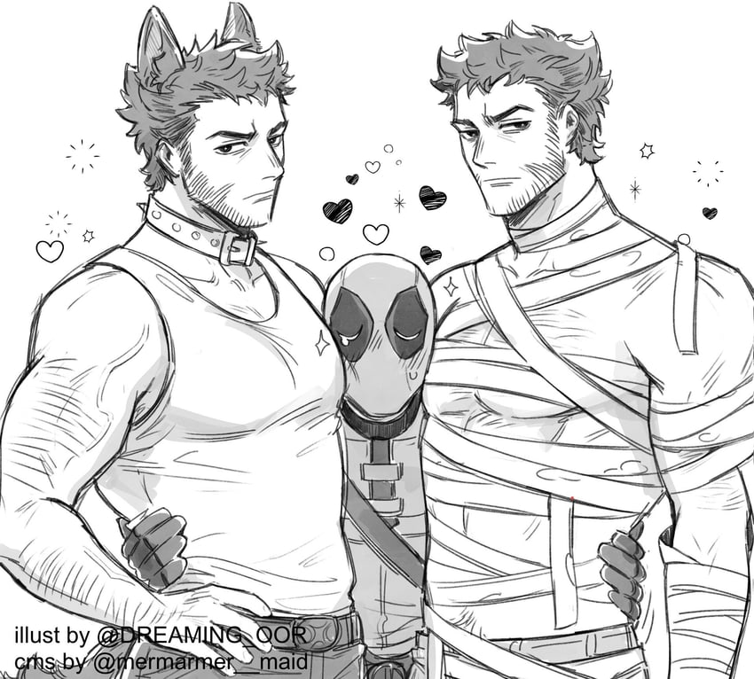 wolverine and deadpool (marvel and 4 more) drawn by dreaming_oor