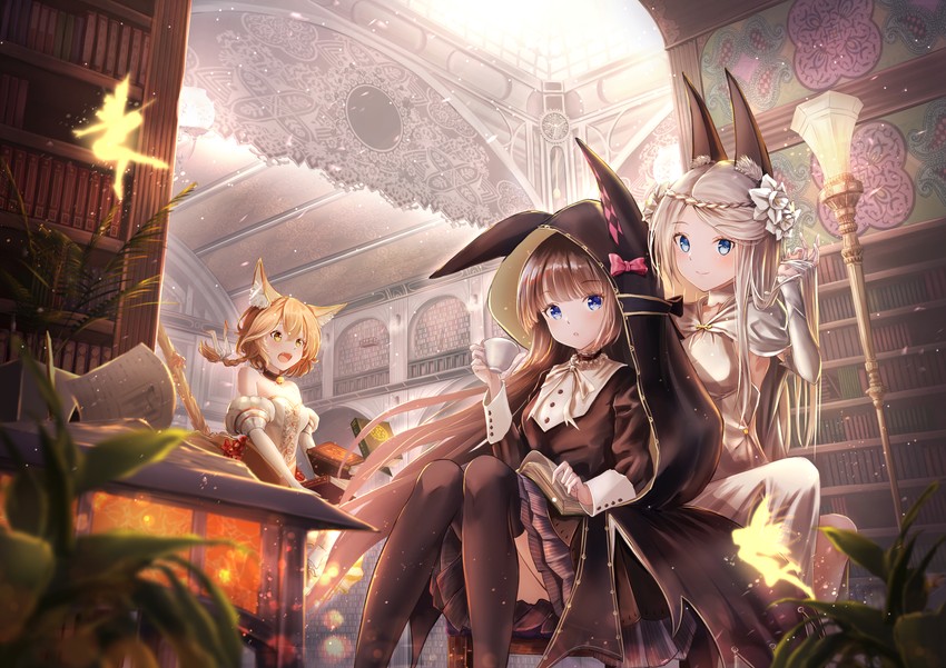 olivia, april, and francesca (red: pride of eden) drawn by daidai_(daidai826)