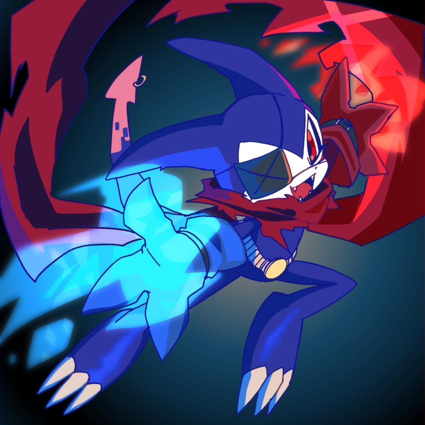 impmon and impmon x-antibody (digimon) drawn by megane_mochi