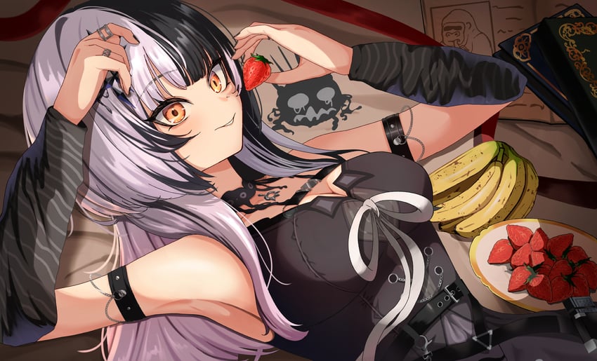 shiori novella and yorick (hololive and 1 more) drawn by satoti_chang
