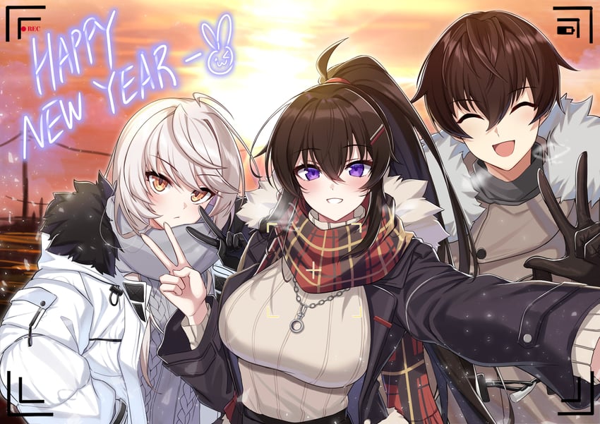 yoo mina, hilde, and joo shiyoon (counter:side) drawn by maett