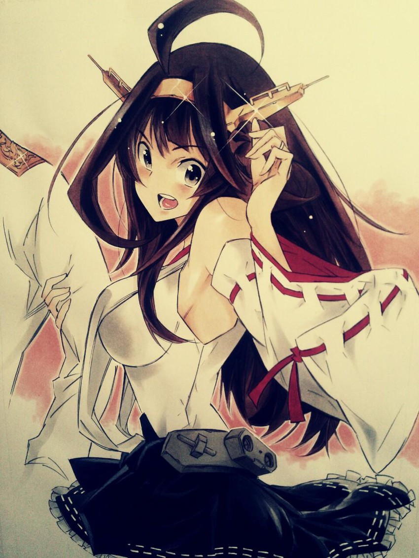 admiral, kongou, and kongou kai ni (kantai collection) drawn by kojima_takeshi