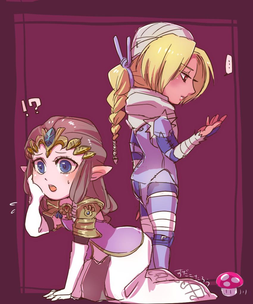 princess zelda and sheik (the legend of zelda and 3 more) drawn by sudakoyarou