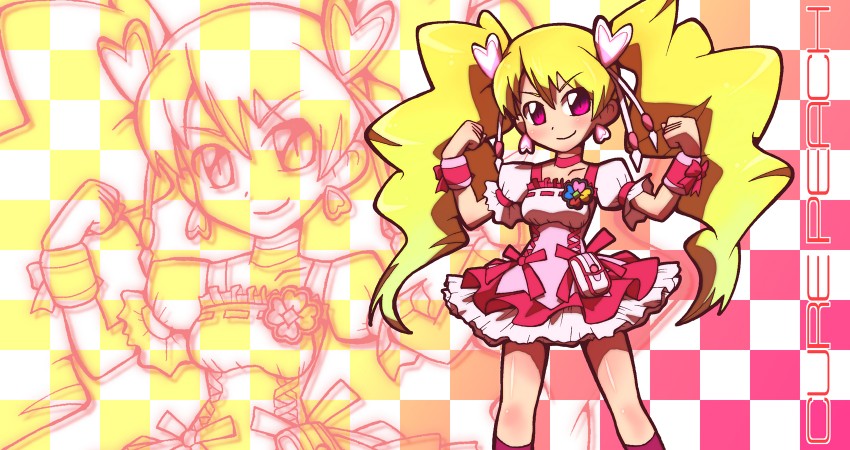 momozono love and cure peach (precure and 1 more) drawn by ryuuta_(cure_ryuuta)