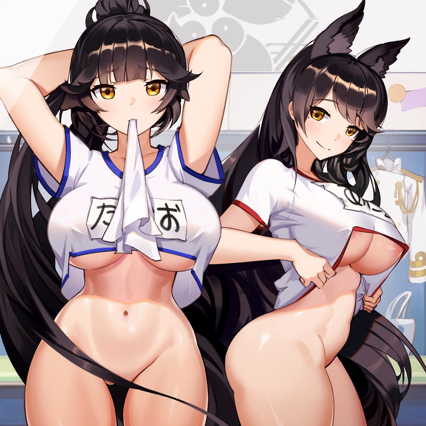 atago and takao (azur lane) drawn by powzin76