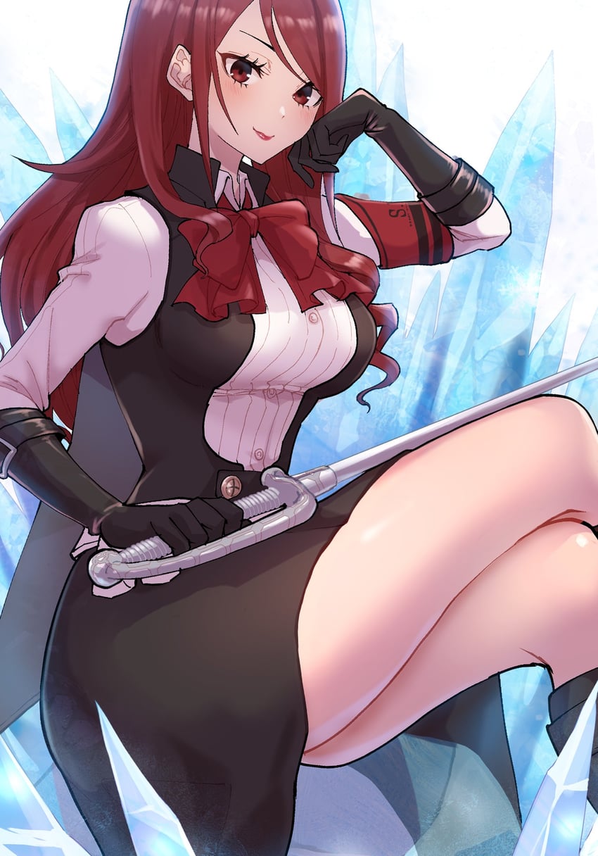 kirijou mitsuru (persona and 2 more) drawn by kurosususu
